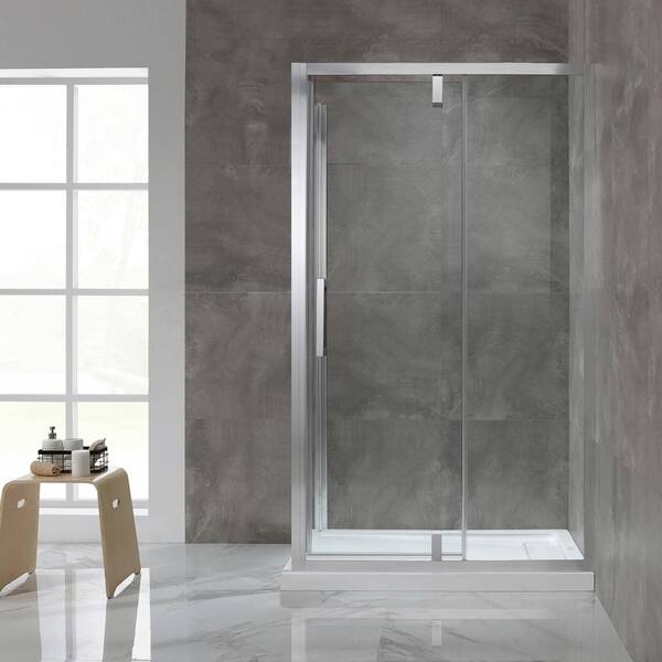 Shop Ove Decors Estero 48x32 In Chr Framed Pivot Shower Door W Side Panel Overstock 28962800