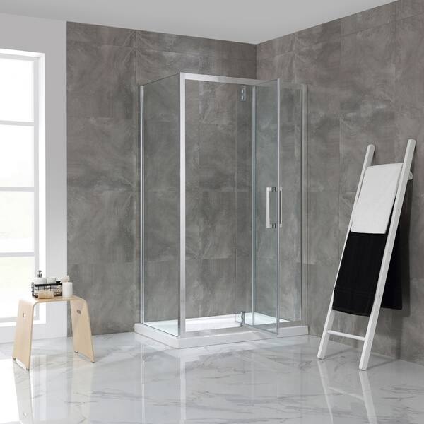 Shop Ove Decors Estero 48x32 In Chr Framed Pivot Shower Door W