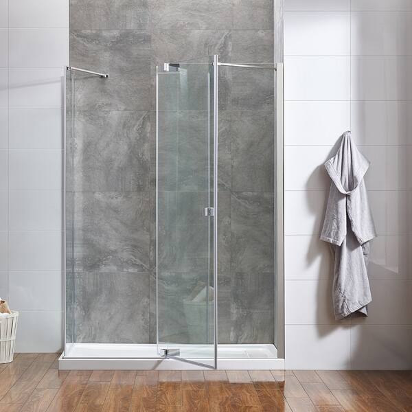 Shop Ove Decors Harbor 60x32 In Chrome Frameless Hinges Shower
