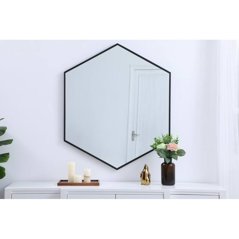 Carson Carrington Salsendi Metal Frame Hexagon Mirror