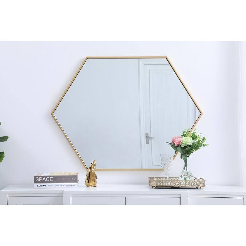 Carson Carrington Salsendi Metal Frame Hexagon Mirror