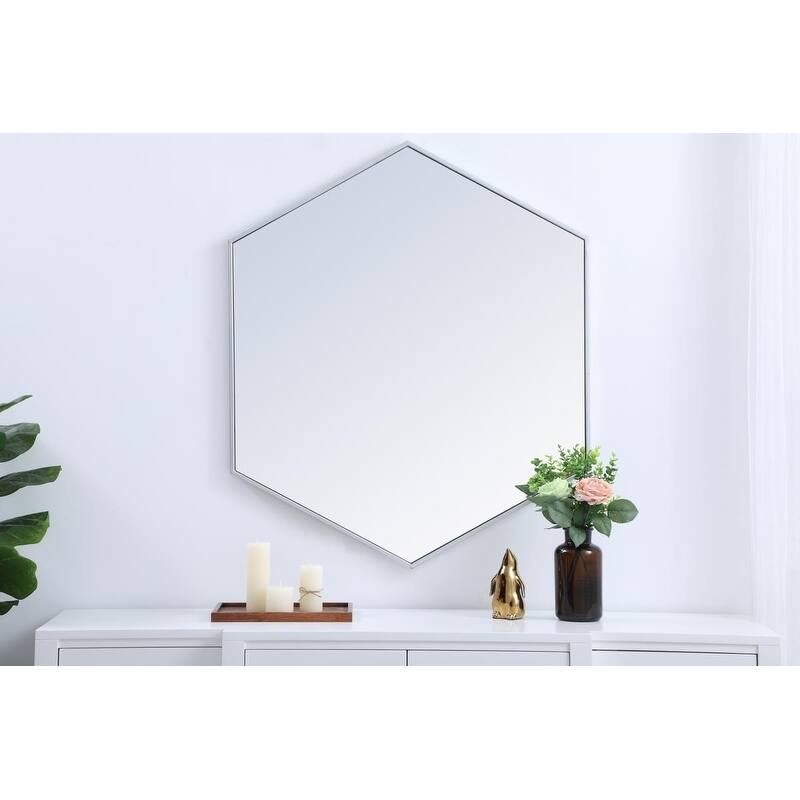 Carson Carrington Salsendi Metal Frame Hexagon Mirror