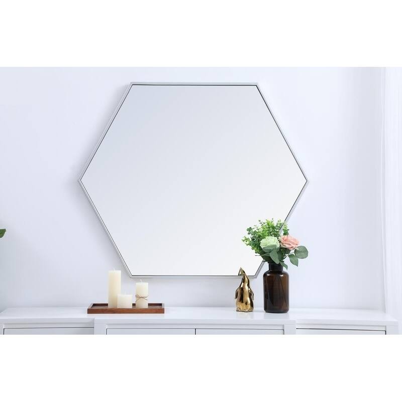 Carson Carrington Salsendi Metal Frame Hexagon Mirror