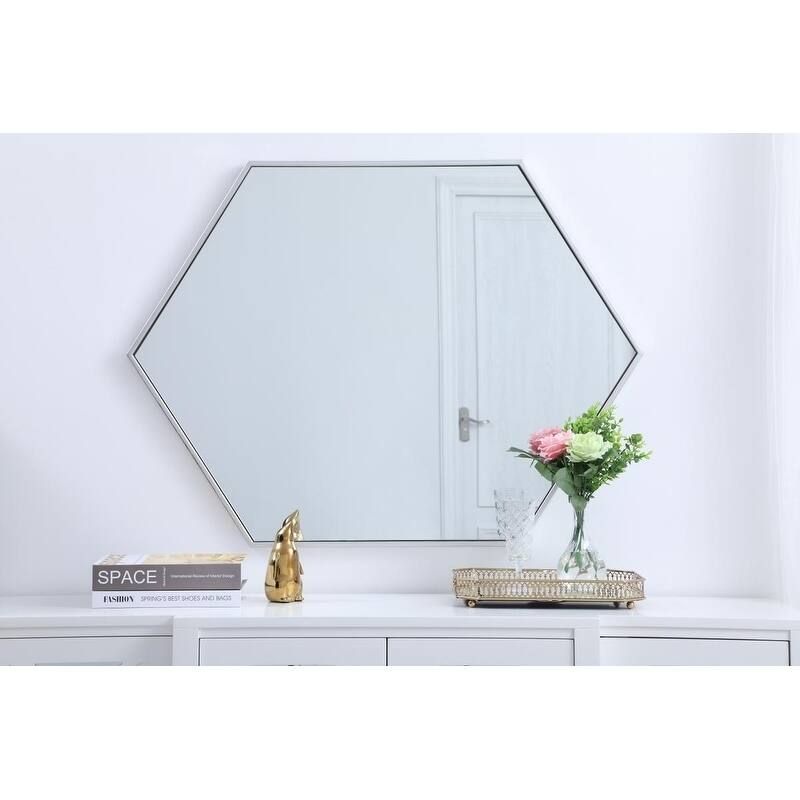 Carson Carrington Salsendi Metal Frame Hexagon Mirror