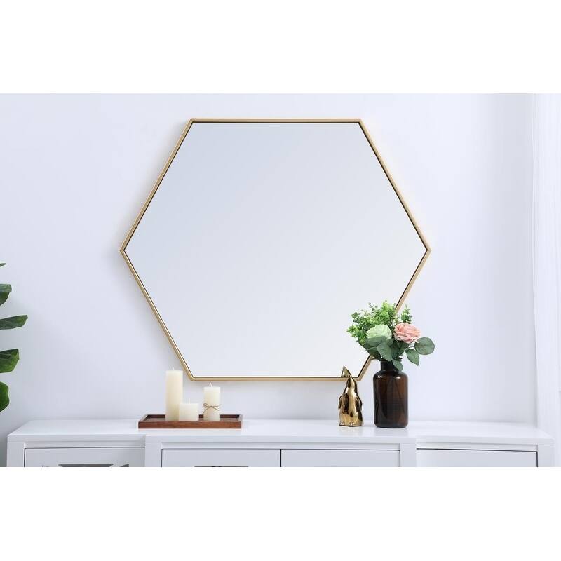 Carson Carrington Salsendi Metal Frame Hexagon Mirror