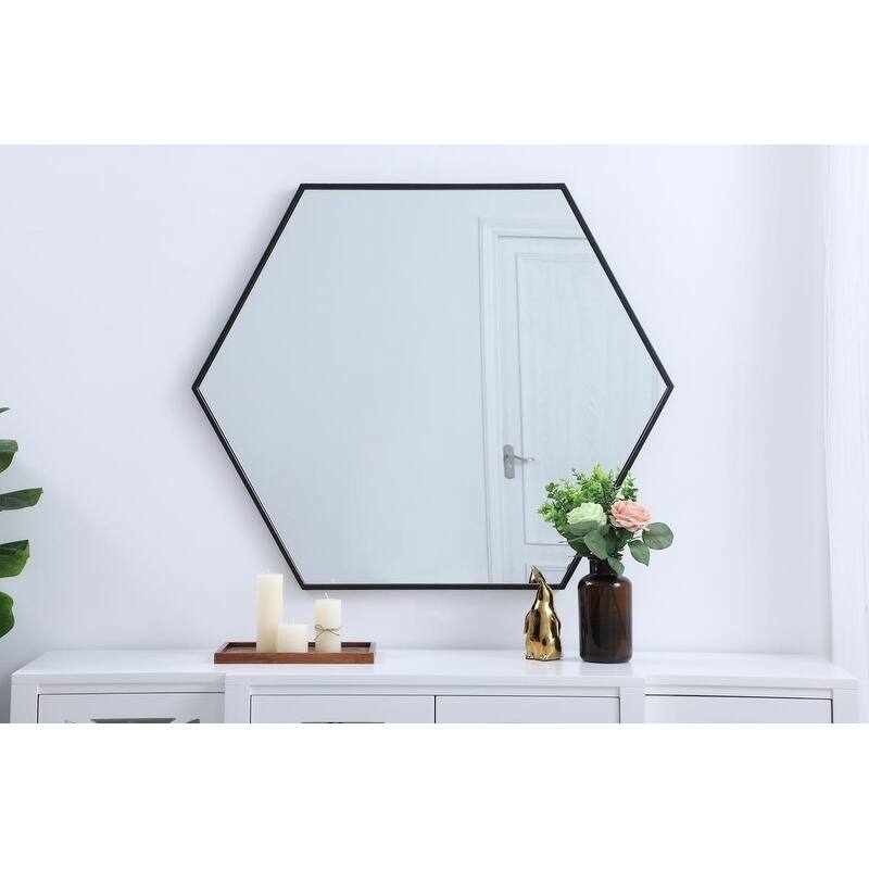 Carson Carrington Salsendi Metal Frame Hexagon Mirror