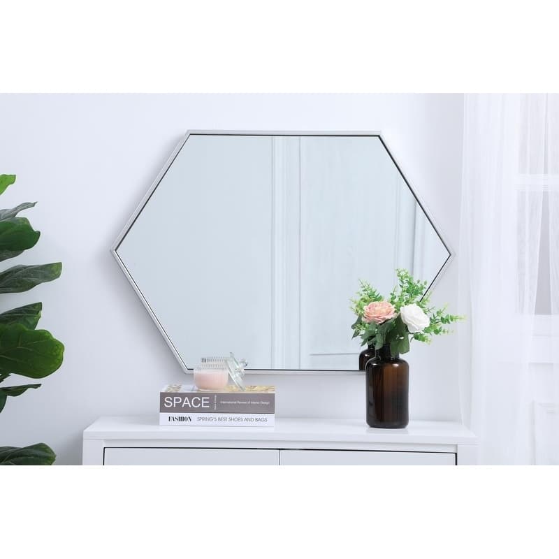 Carson Carrington Salsendi Metal Frame Hexagon Mirror
