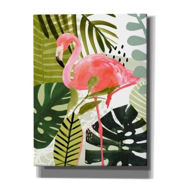 Flamingo Print - Vintage Style - Bird Wall Art - Sage Green