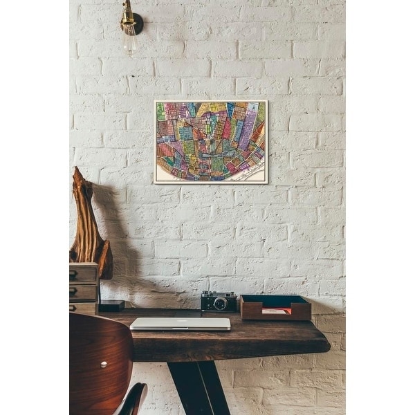 Epic Graffiti 'Modern Map of St. Louis' by Nikki Galapon Giclee Canvas Wall Art, 16"x12"