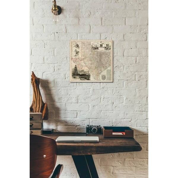 Epic Graffiti 'Map of Texas' by Vision Studio Giclee Canvas Wall Art, 12"x12"