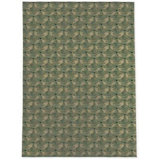 ZEN CIRCLES BLOCK PRINT GREEN and GOLD Area Rug by Kavka Designs - Bed ...