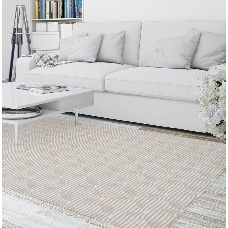 Zen Circles Block Print Neutral Area Rug By Kavka Designs On Sale Bed Bath And Beyond 28963181 