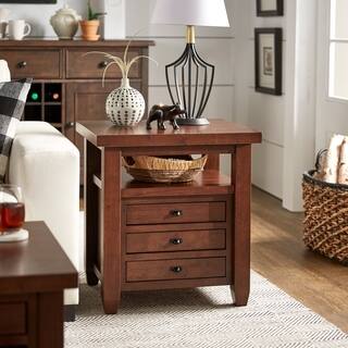 Copper Grove Walnut Cherry Navigator Side Table