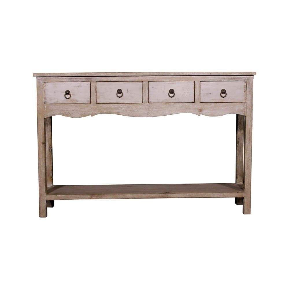 Lilys Living Handmade 32"  Wood Shandong Antique Off White Console Table (Reclaimed Wood)