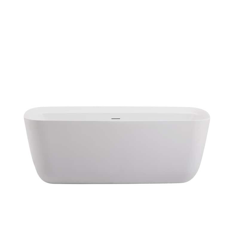 Soaking bathtub in glossy white