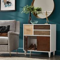 Carson Carrington Christian Birch, Grey and Oak Entry Cabinet