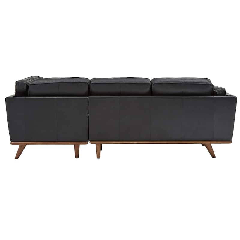 Gianella Black Oxford Leather Sectional Sofa by iNSPIRE Q Modern