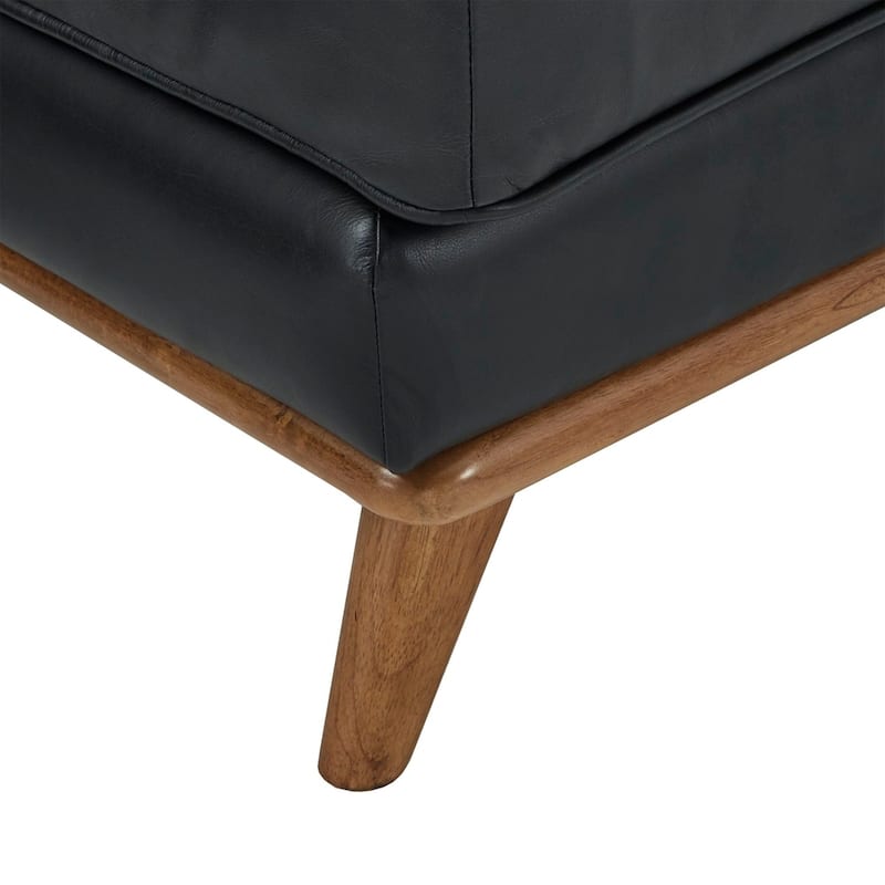 Gianella Black Oxford Leather Sectional Sofa by iNSPIRE Q Modern