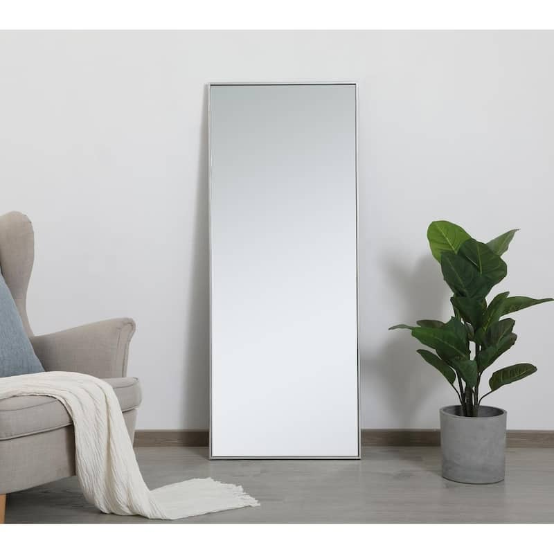 Carson Carrington Salsnas Metal Frame Rectangular Mirror - 24W x 60H - Silver