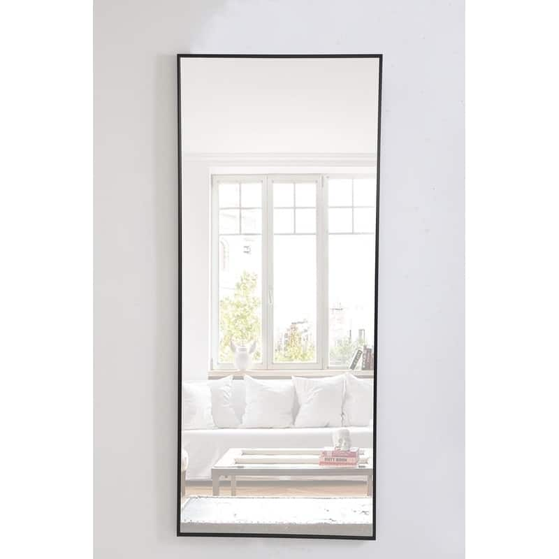 Carson Carrington Salsnas Metal Frame Rectangular Mirror - 30W x 72H - Black