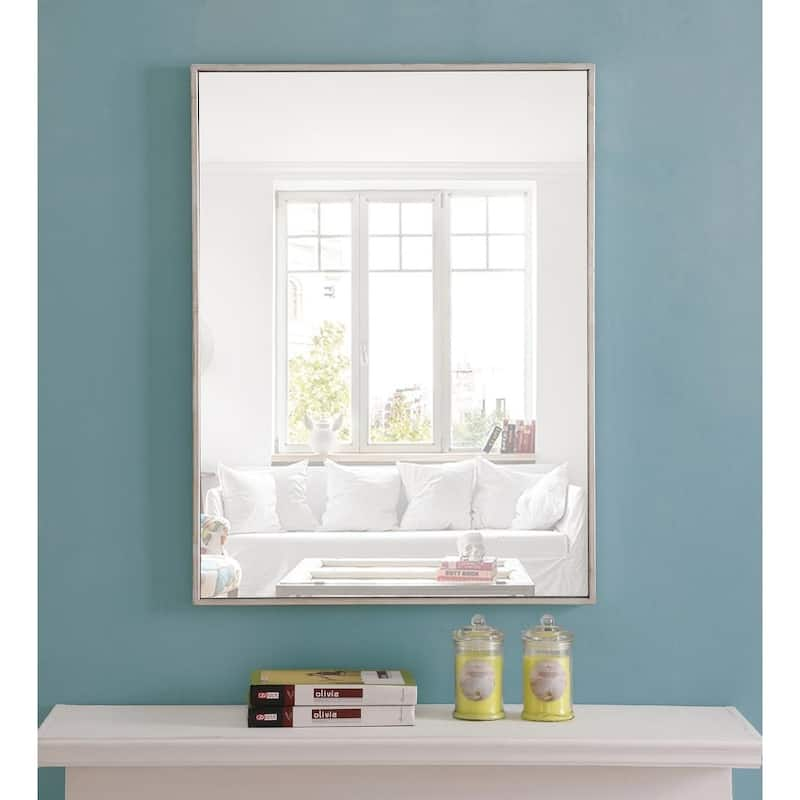 Carson Carrington Salsnas Metal Frame Rectangular Mirror - 24W x 32H - Silver