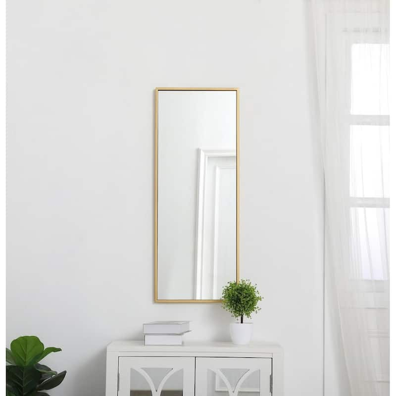 Carson Carrington Salsnas Metal Frame Rectangular Mirror - 14W x 36H - Brass