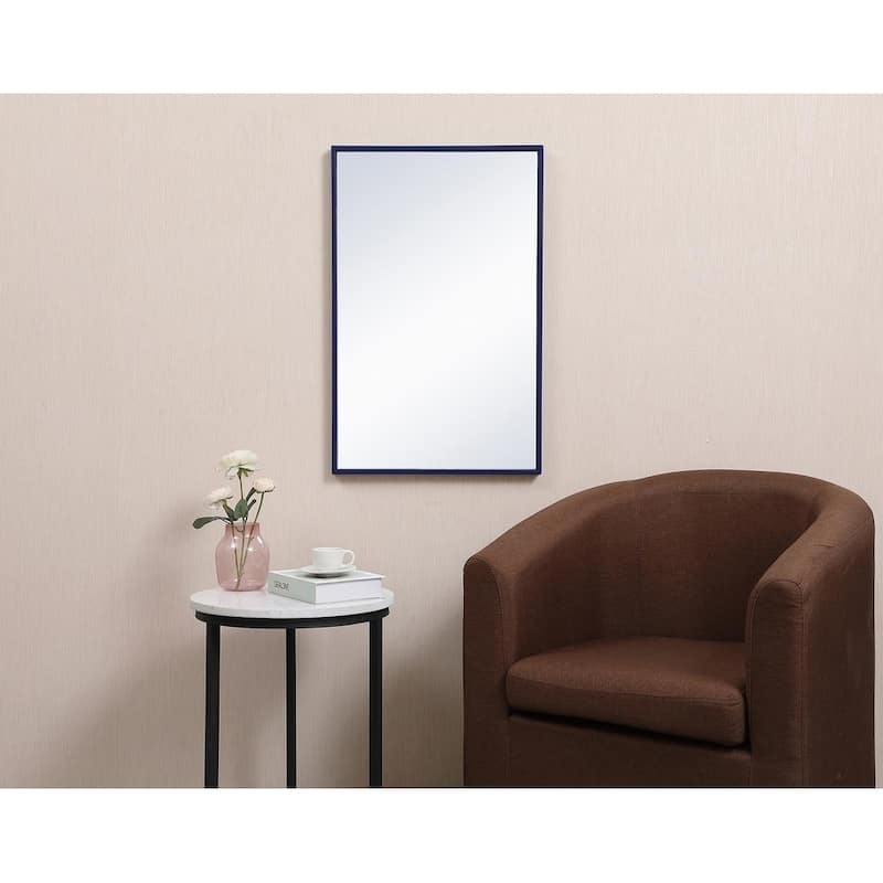 Carson Carrington Salsnas Metal Frame Rectangular Mirror - 28W x 18H - Blue