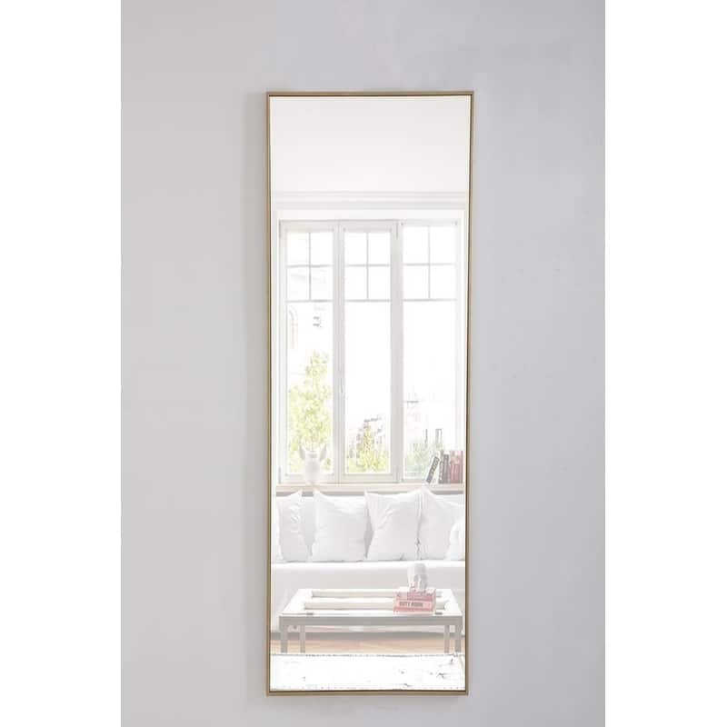 Carson Carrington Salsnas Metal Frame Rectangular Mirror - 18W x 60H - Brass