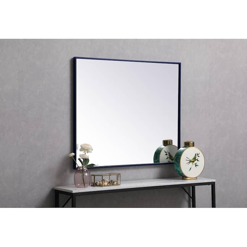 Carson Carrington Salsnas Metal Frame Rectangular Mirror - 30W x 36H - Blue