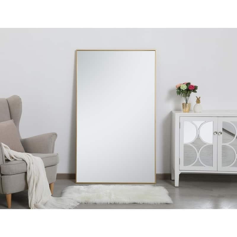 Carson Carrington Salsnas Metal Frame Rectangular Mirror - 36W x 60H - Brass