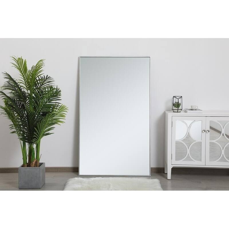 Carson Carrington Salsnas Metal Frame Rectangular Mirror - 36W x 60H - Silver