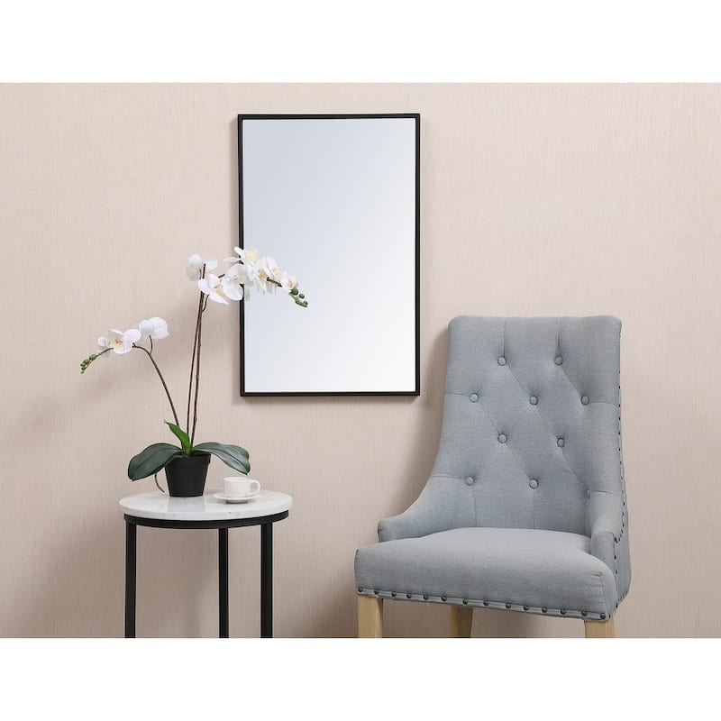 Carson Carrington Salsnas Metal Frame Rectangular Mirror - 28W x 18H - Black