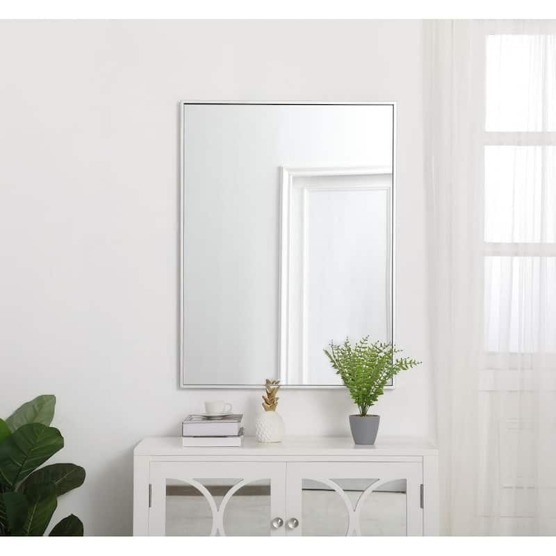 Carson Carrington Salsnas Metal Frame Rectangular Mirror - 27W x 36H - Silver