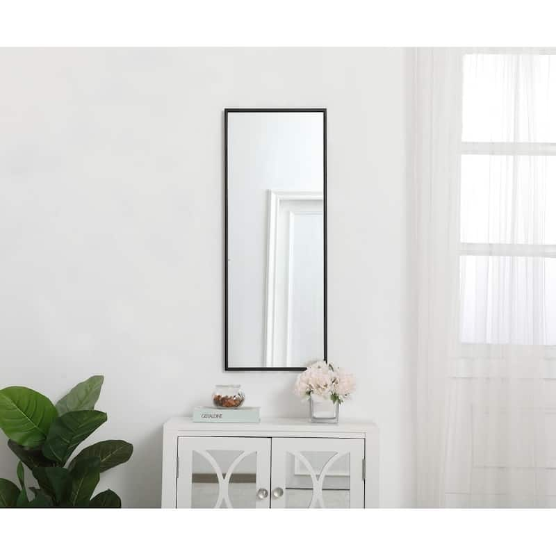 Carson Carrington Salsnas Metal Frame Rectangular Mirror - 14W x 36H - Black