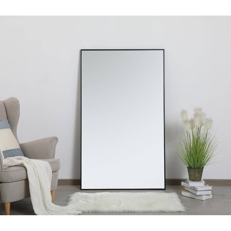 Carson Carrington Salsnas Metal Frame Rectangular Mirror - 36W x 60H - Black