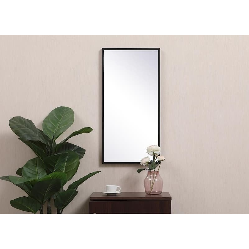 Carson Carrington Salsnas Metal Frame Rectangular Mirror - 28W x 14H - Black