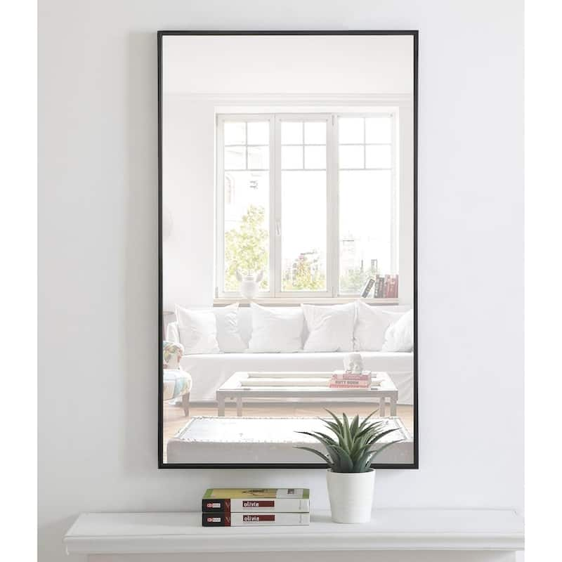 Carson Carrington Salsnas Metal Frame Rectangular Mirror - 24W x 40H - Black