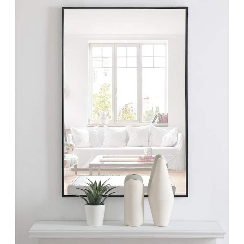 Carson Carrington Salsnas Metal Frame Rectangular Mirror - 28W x 42H - Black