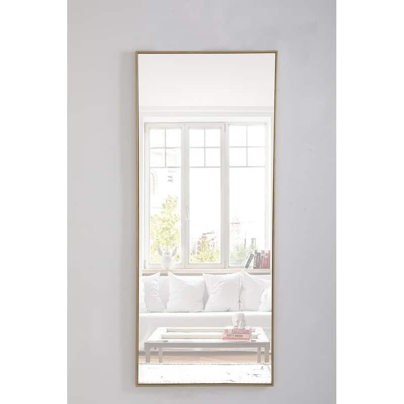 Carson Carrington Salsnas Metal Frame Rectangular Mirror - 30W x 72H - Brass