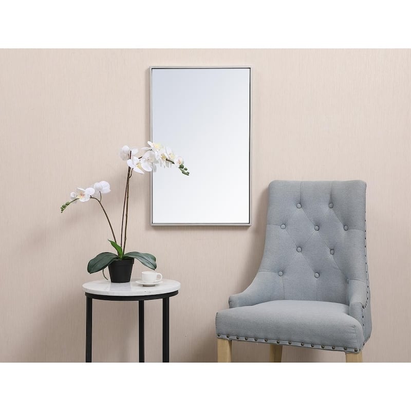 Carson Carrington Salsnas Metal Frame Rectangular Mirror - 28W x 18H - Silver