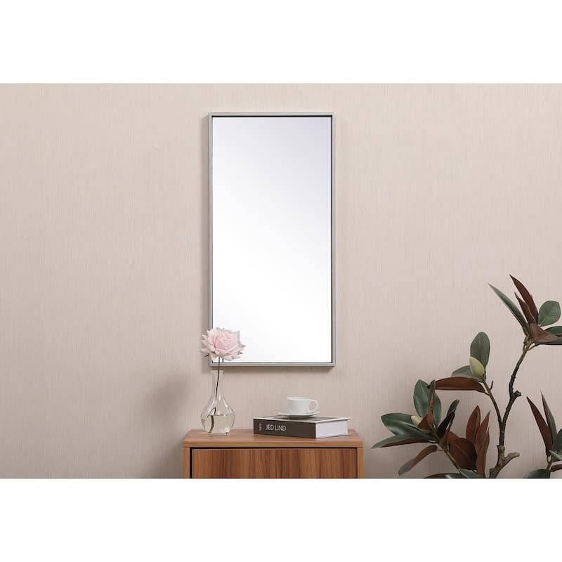 Carson Carrington Salsnas Metal Frame Rectangular Mirror - 28W x 14H - Silver