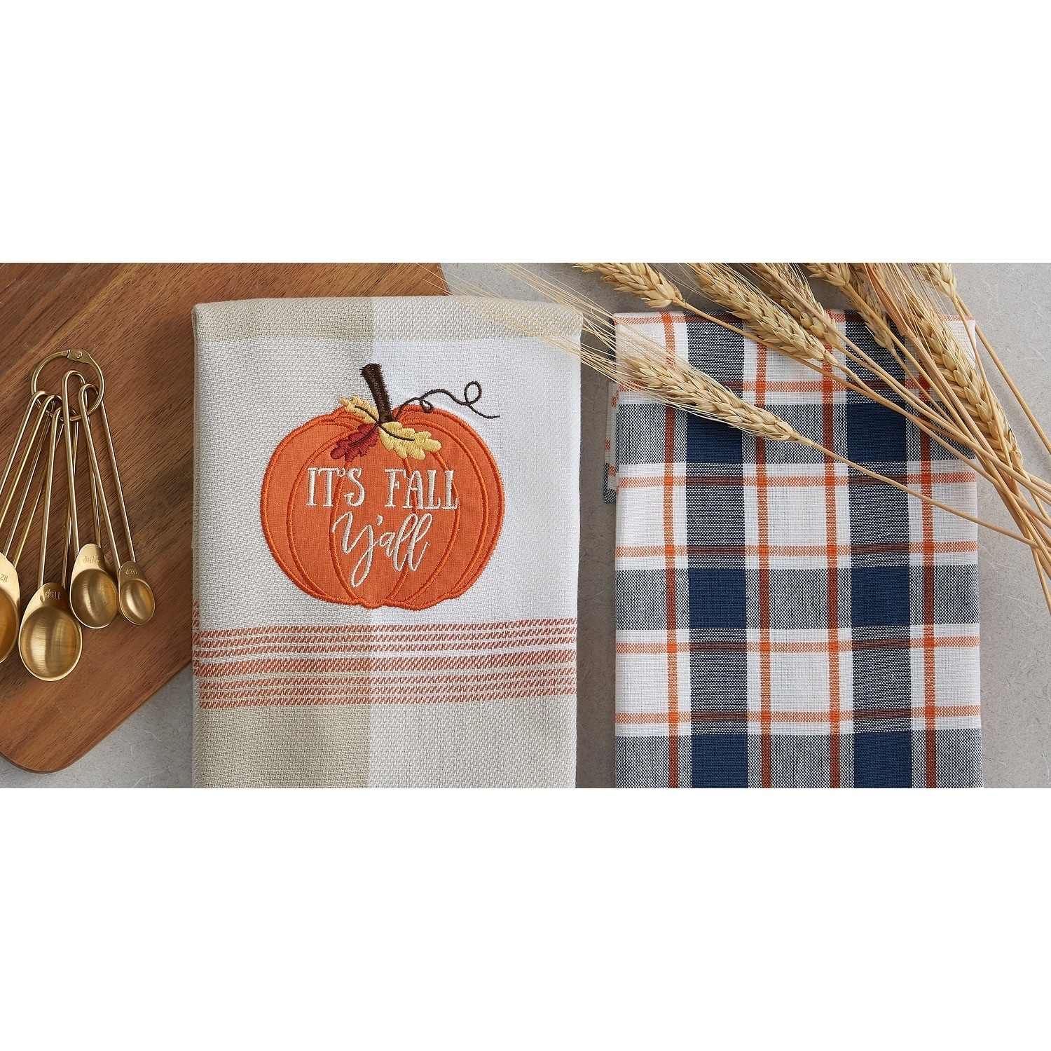  DII Fall Kitchen Towels for Kitchen Decorative Cotton Dish Towel  Set, 18x28, Pumpkin Farm, 2 Count : Everything Else