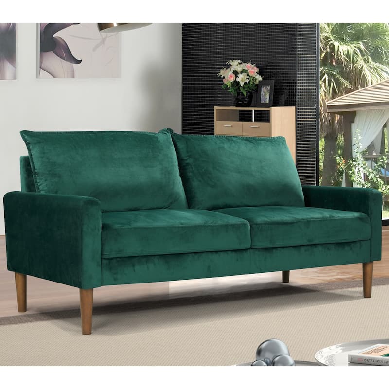 Carson Carrington Salsbro Velvet Fabric Sofa - Green