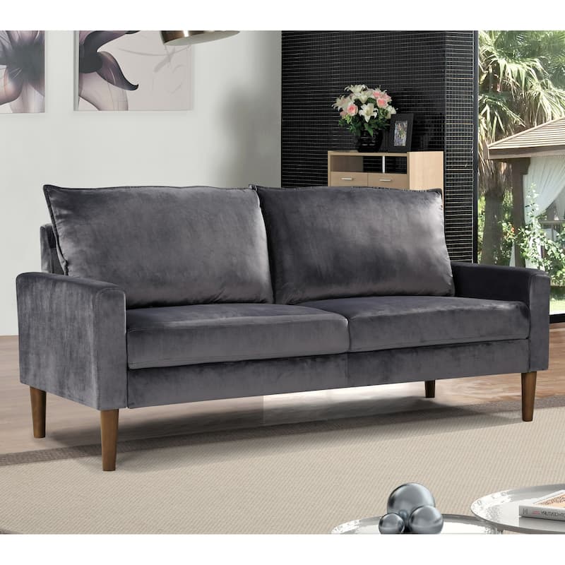 Carson Carrington Salsbro Velvet Fabric Sofa - Grey
