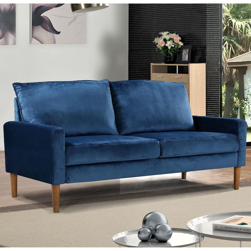 Carson Carrington Salsbro Velvet Fabric Sofa - Dark Blue