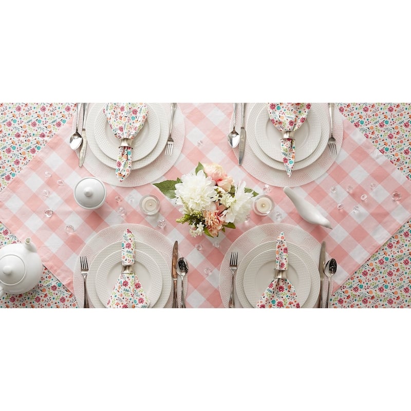 DII Pink Buffalo Check Table Topper