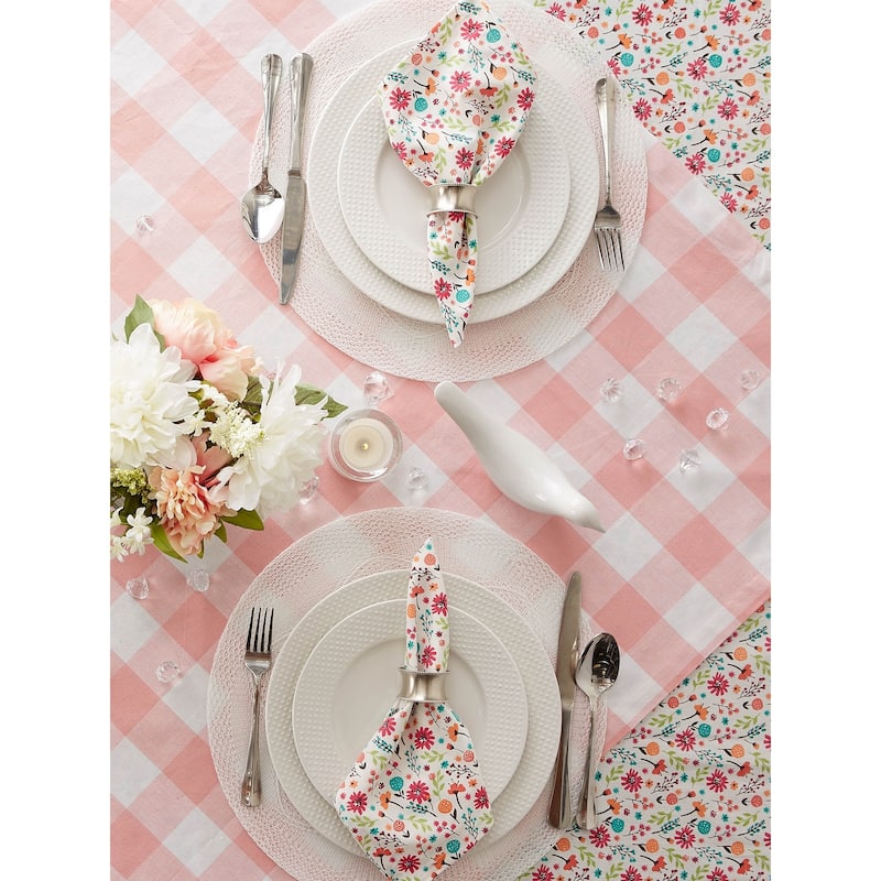 DII Pink Buffalo Check Table Topper