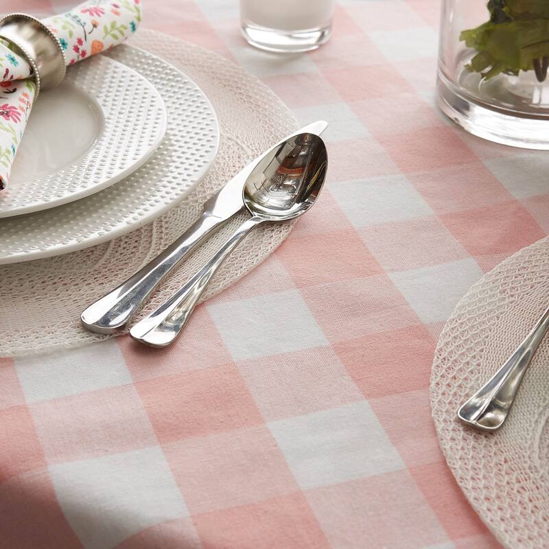 DII Pink Buffalo Check Table Topper