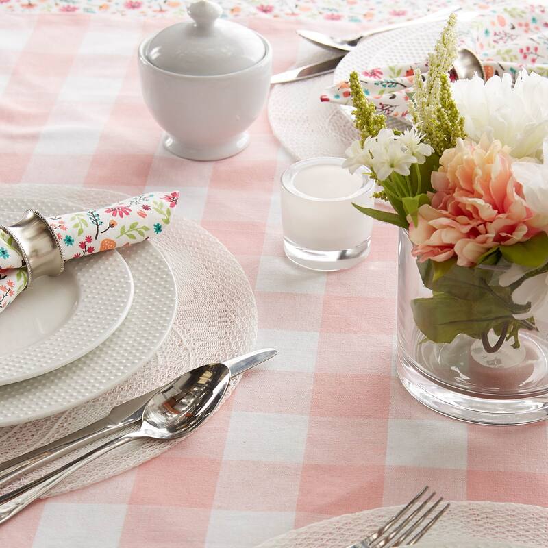 DII Pink Buffalo Check Table Topper