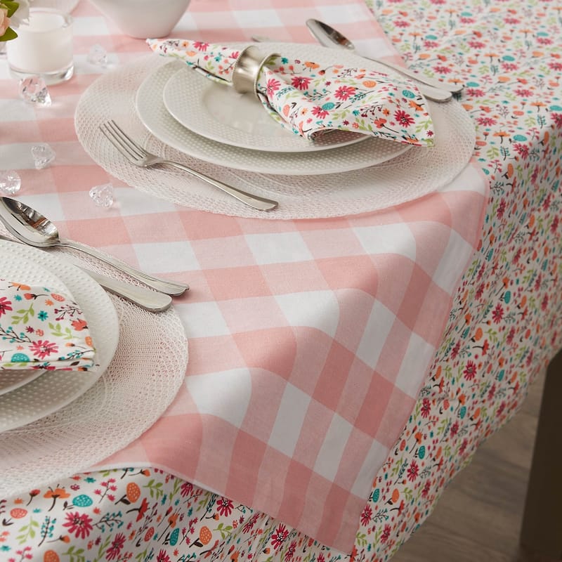 DII Pink Buffalo Check Table Topper
